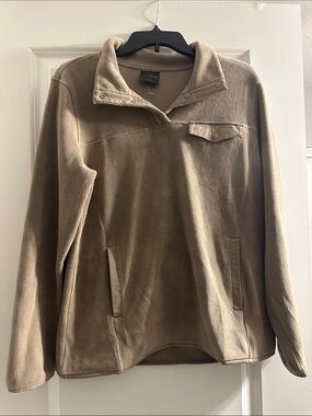 32 Degrees Tan Teddy Fleece Snap Pullover Jacket